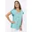 Classic Basics Kurzarmshirt CLASSIC BASICS Damen 56 grün mint salbei 100 Baumwolle gemustert mehrfarbig Rundhals Shirts