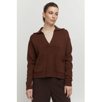 B.YOUNG V-Ausschnitt-Pullover BYOLIA COLLAR JUMPER - 20811891 braun M