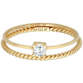 Elli Ring 925 Silber Ring Set in Gold | Gr.: 52