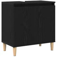 VidaXL Waschbeckenunterschrank Schwarze Eiche 58x33x60 cm Holzwerkstoff
