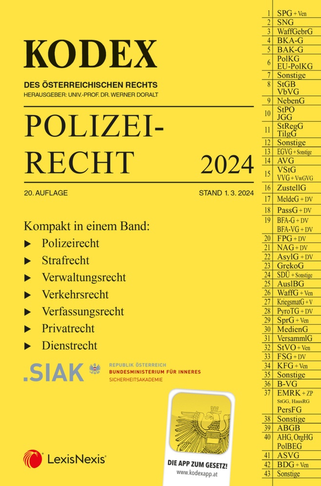 Kodex Polizeirecht 2024 - Inkl. App  Kartoniert (TB)