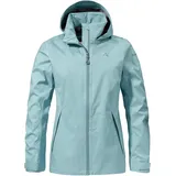 Schöffel Damen 2.5L Jacket Aiplspitz L, leichte Outdoor Jacke, wasserdicht & atmungsaktiv, Regenjacke aus 2,5-Lagen Venturi mit 2-Wege-Stretch und verstellbarer Kapuze, iced blue, 40