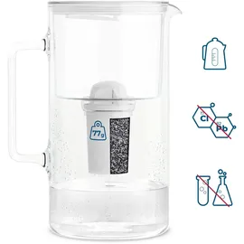 Wessper Wasserfilterkanne Glas Weiß 3 L