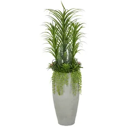Kunstpflanze CREATIV GREEN "Arrangement aus Sukkulenten", grün, H:175cm, Kunststoff, Kunstpflanzen, in opulenter Größe