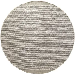Wollteppich "Anisa", beige (creme, grau), H:10mm Ø:100cm, Wolle, MYFLAIR MÖBEL & ACCESSOIRES, Teppiche, Wendeteppich, meliert, reine Wolle, handgewebt, Wohnzimmer