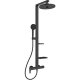 Ideal Standard Alu+ Duschsystem mit Brausearmatur, 2 Ablagen, Silk Black