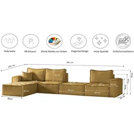 Kaiser Bohoo modulare Ecke XL Gelb Rechts