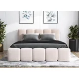 mebloland Polsterbett SONIC- OM mit Bettkasten und Lattenrost - 140x200 - Beige