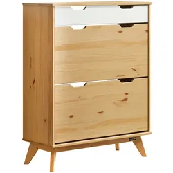Casaria Kiefernholz Schuhschrank Borneo Natur