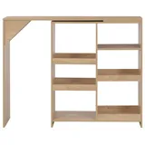 vidaXL Bartisch mit Beweglichem Regal 138 x 39 x 110 cm Eichenbraun