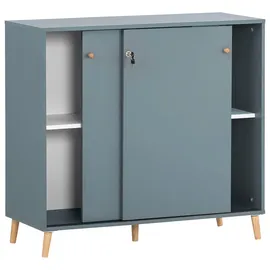 MÖBELPARTNER Schiebetürenschrank 500, 701789 blaugrau 1 Fachboden 100,1 x 41,0 x 92,6 cm