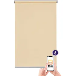 Elektrisches Rollo SUNLINES "Miami", beige (sand, silberfarben), B:90cm H:180cm, Polyester, Rollos, Verdunklungsrollo