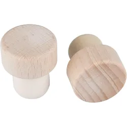 PE-Stopfen 19mm gespritzt mit Holzscheibe (1 Stk.)