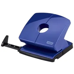 NOVUS Locher B220 mit Anschlagschiene, Leistung 20 Blatt, blau