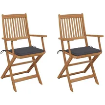 vidaXL Klappbare Gartenstühle 57 x 57 x 91 cm grau 2 St.