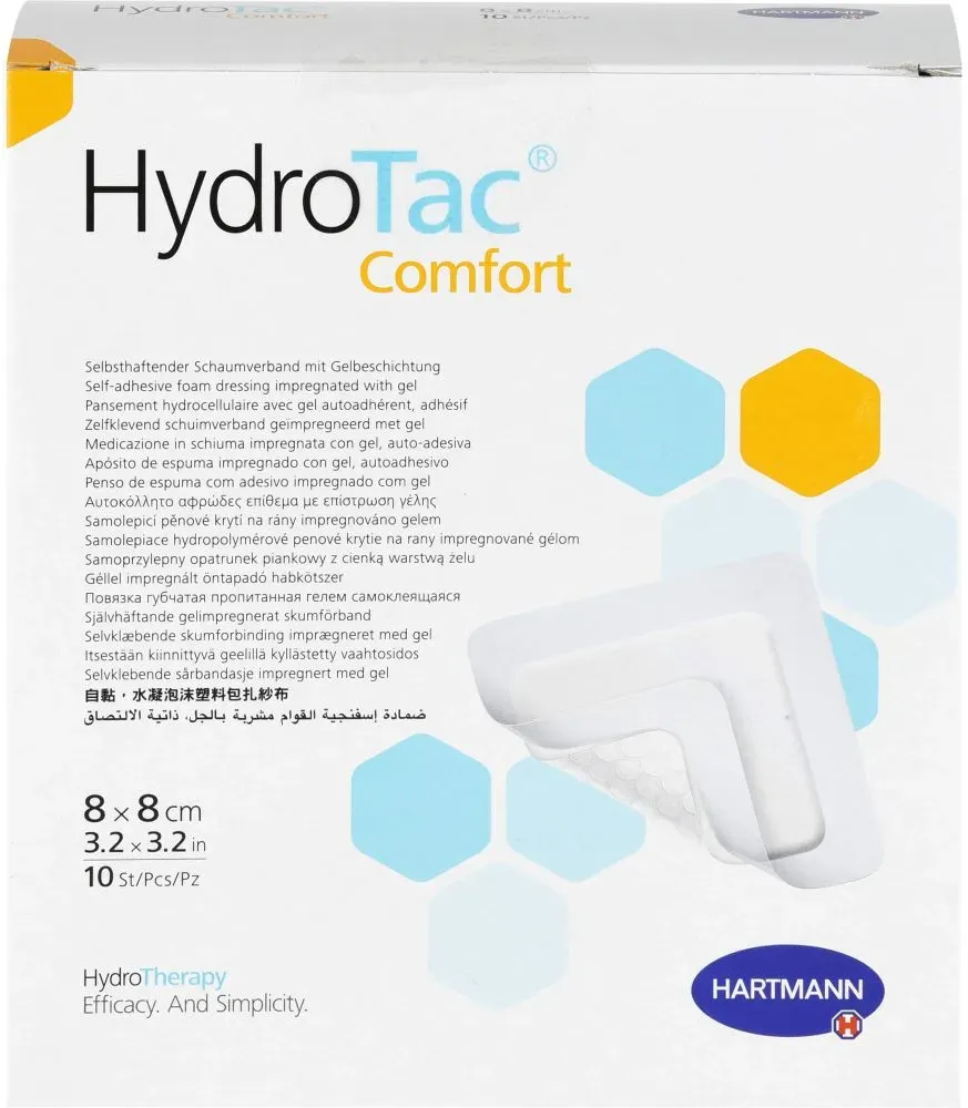 HYDROTAC comfort Schaumverband 8x8 cm steril 10 St