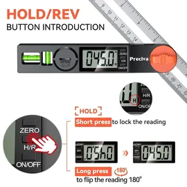 luxuskollektion Digitaler Anschlagwinkel 230 mm verstellbar Multifunktionswinkel
