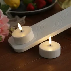 LED Maxi Teelichter - 2 wiederaufladbare LED Teelichter mit Ladestation - Timer ...
