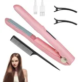 Lotvic Mini Glätteisen Kabellos, Mini Haarglätter, Haarglätter USB Kabellos, Glätteisen Locken und Glätten 2 in 1, Reise Glätteisen Mini, Kabelloses Glätteisen, für kurzes & langes Haar