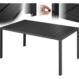 Tectake Gartentisch 150 x 90 x 74,5 cm Schwarz