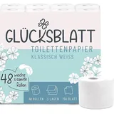 glücksblatt Toilettenpapier KLASSISCH WEISS 3-lagig 48 Rollen x 150 Blatt
