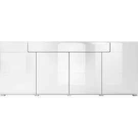 INOSIGN Sideboard »Toledo,Breite 208cm,moderne Kommode mit dekorative Fräsungen,grifflos«, Kombikommode mit viel Stauraum, Einlegeböden verstellbar weiß