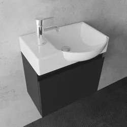Alpenberger Waschtisch mit Unterschrank | Badmöbel Set mit Waschbecken | Badunterschrank Soft-Close Funktion Vormontiert | Gäste-WC Badezimmer Set