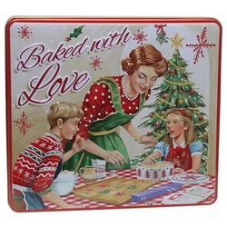 POWERHAUS24 Keksdose Nostalgische Blechdose „Mit Liebe gebacken“, Blech, (Spar-Set) bunt