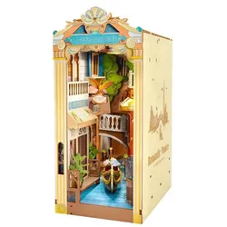 getDigital Book Nook, Romantisches Venedig, Holzbausatz, 110 Teile, LED, 17,8x10,8x24,4cm
