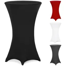 DEUBA Detex® Stehtischhusse Schwarz Rund Verstärkter Fußbereich Waschbar Stehtisch Hussen Stretch Überzug Party