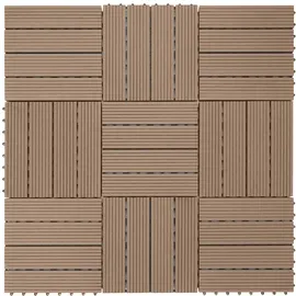 Mendler WPC Bodenfliese Rhone teak 30 x 30 cm 11 St.