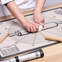 Silikon Backmatte Extra groß 80x60cm, Größe Antihafte Silikonmatte mit Messung, Teigmatte, Backenunterlage für Ofen, Ausrollmatte für Teig Fondant Gebäck von KITCHENRAKU KR (Grau)