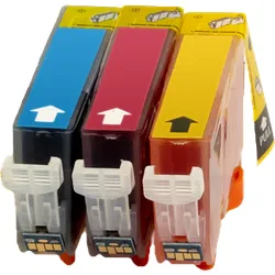 3 Ampertec Tinten ersetzt Canon CLI-521 Multipack CMY