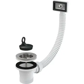 alcadrain Ablaufventil für Spülbecken 6/4" mit einem Edelstahlgitter DN70 und Flexiüberlauf