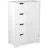 KADIMA DESIGN Badschrank im Landhausstil mit 4 Schubladen und Stauraum, MDF, weiß matt lackiert