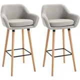 Homcom Barhocker mit Fußstütze grau 55L x 48B x 100H cm