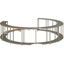 vidaXL Whirlpool-Umrandung Holztreppe schwarz