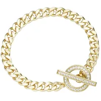 GIORGIO MARTELLO MILANO Armband Panzerkette, Schließe mit Zirkonia, Silber