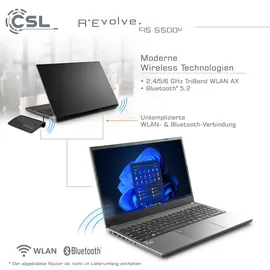 CSL Revolve C15 15,6'' AMD Ryzen 5 5500U 64 GB RAM 1000 GB SSD AMD Radeon RX Vega 7 Windows 11 Home Silber