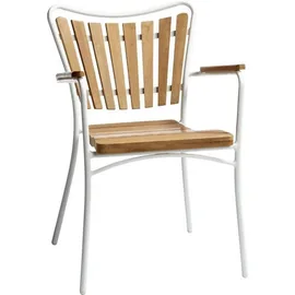 Cinas Gartenstuhl Ellen 58,5 x 56,5 x 78 cm weiß 2 St.