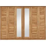 Drehtürenschrank HOME AFFAIRE "Tommy", beige (naturfarben), B:285cm H:207cm T:61cm, Massivholz, Schränke, aus massiver Wildeiche, in unterschiedlichen Schrankbreiten erhältlich