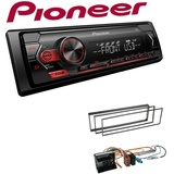 Pioneer 1-DIN Autoradio USB AUX Android Einbauset für Citroen C2 2003-2009