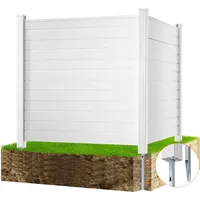 Vevor Lamellenzaun 127 x 127 cm Weiß PVC 2 St.