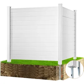 Vevor Lamellenzaun 127 x 127 cm Weiß PVC 2 St.