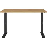 Germania DOWNEY höhenverstellbarer Schreibtisch grandson-eiche rechteckig, C-Fuß-Gestell schwarz 120,0 x 80,0 cm