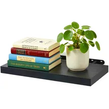 Relaxdays Wandregal 40 x 4 x 23 cm Schwarz
