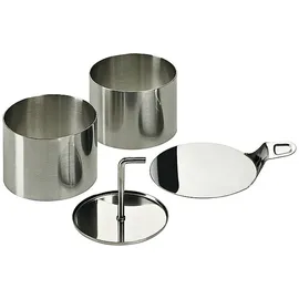 LURCH 220285 Speiseringe EDS 8teilig: 6 Ringe Durchmesser 7,5 cm x 5,5 cm, 1 Stampfer, 1 Tablett aus Edelstahl
