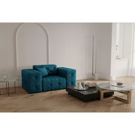Fun Möbel Sessel Chantal Opera Velvet 121 x 78 x 96 cm Blau mit Zierkissen