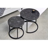 riess-ambiente Design Beistelltisch 2er (Set, ELEGANCE 45cm schwarz Marmor Metall
