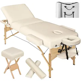 Tectake tectake® Massageliege-Set, Breite 70 cm, Polsterung 10 cm, mit Holzgestell, 218 x 102 x 90 cm